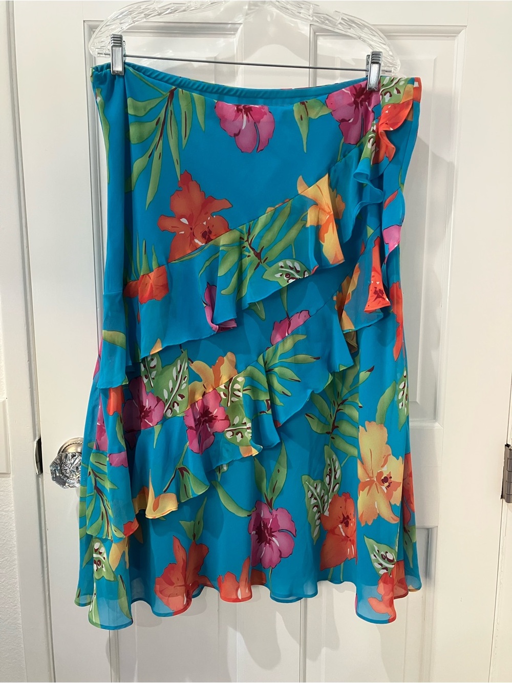 Chaps Floral Skirt, XL